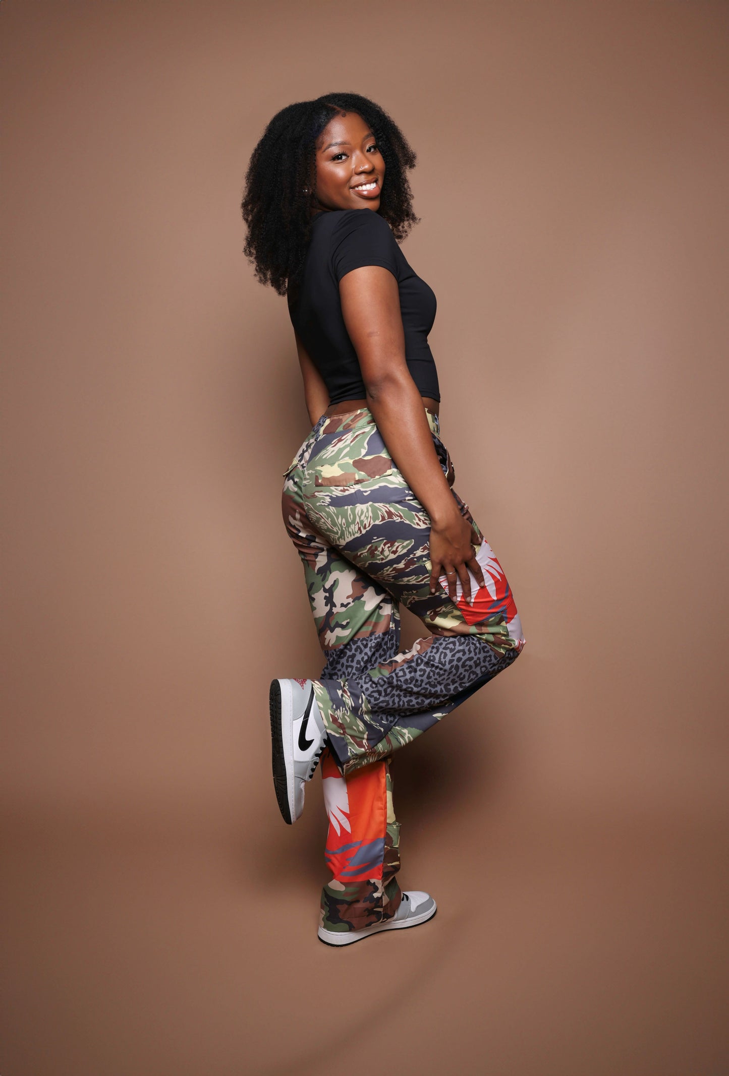 Wide Leg Multi Pattern Camo Pants