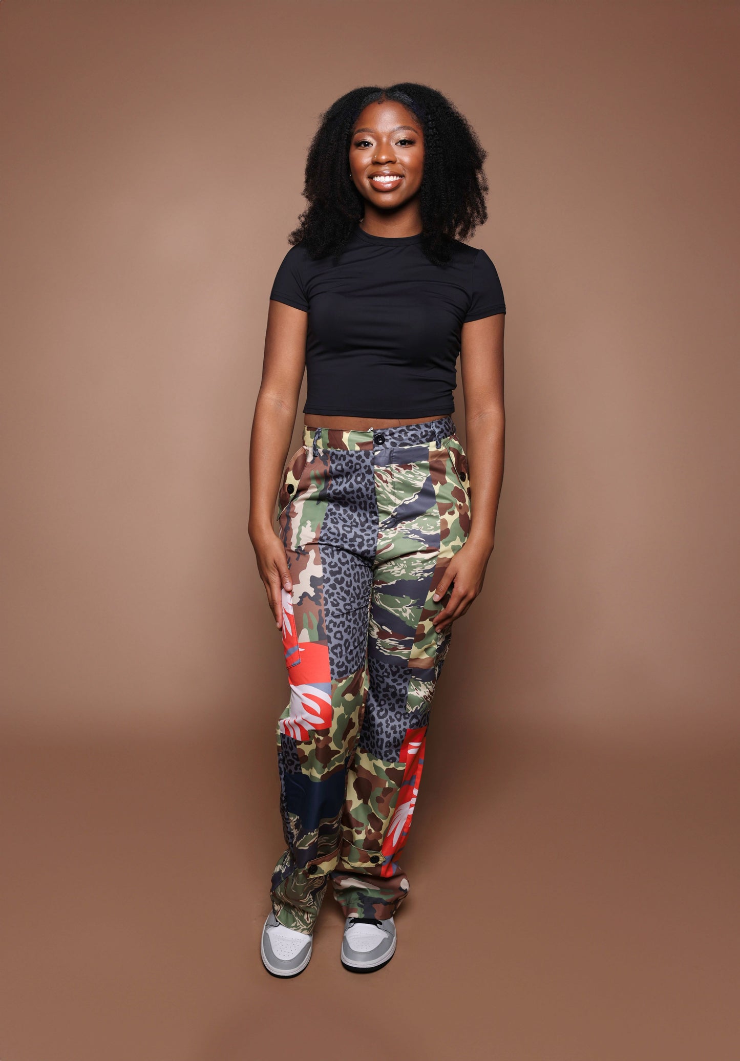 Wide Leg Multi Pattern Camo Pants
